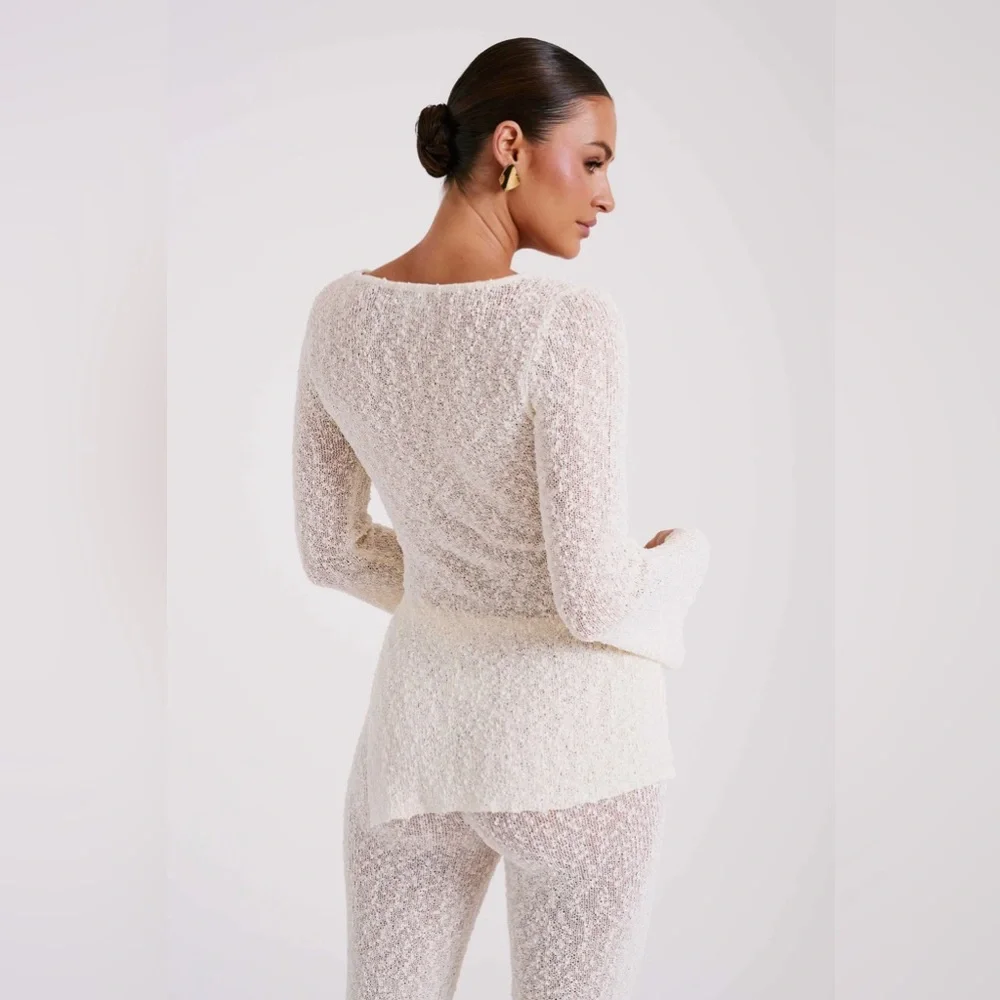 Meshki Liz Boucle Long Sleeve Top - Cream - Picture 3 of 3